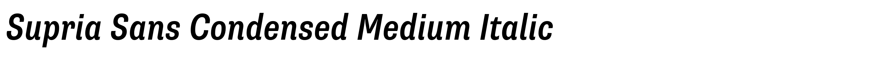 Supria Sans Condensed Medium Italic